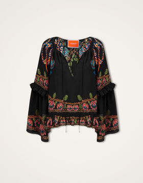 Boho Blouse La DoubleJ: Eve Black TOP0132CRE005