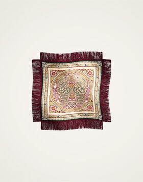 Reversible Fringe Foulard 90 La DoubleJ: Kells Placée Light Green SCA0073SIL006