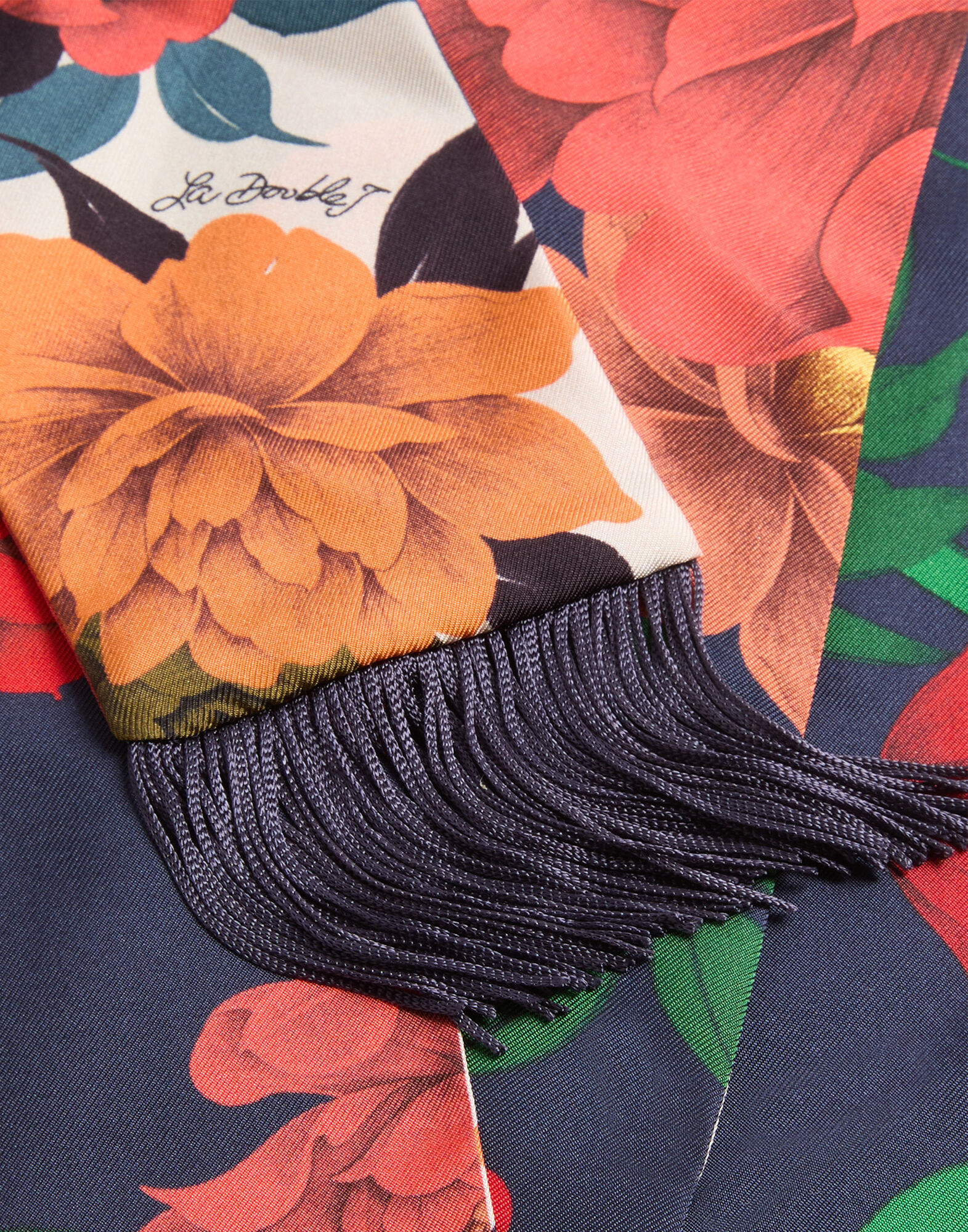 Skinny Scarf La DoubleJ: Queen Peony Placée Blue Skinny Scarf La DoubleJ: Queen Peony Placée Blue SCA0075SIL006
