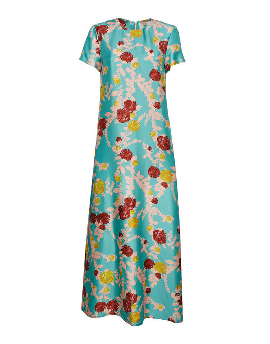 Swing Dress La DoubleJ: Winter Rose Turchese Swing Dress LaDoubleJ: Winter Rose Turchese DRE0001SIL001