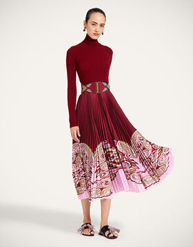 Moondance Knit Dress La DoubleJ: Kells Placée Burgundy DRE1017KNI192