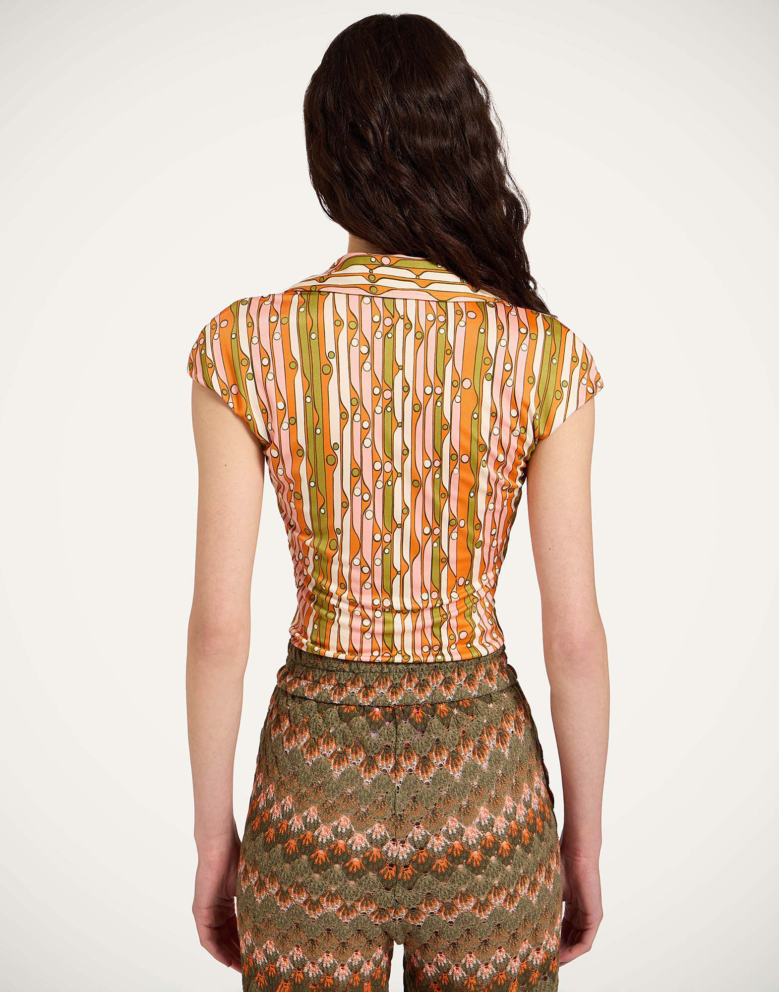 Sleeveless Stretch Polo La DoubleJ: Smarties Orange Sleeveless Stretch Polo La DoubleJ: Smarties Orange TOP0208JER082