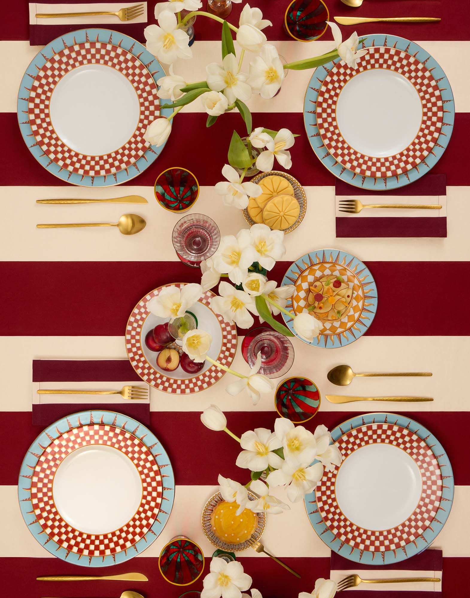 Large Tablecloth La DoubleJ: Contrada Bordeaux Large Tablecloth La DoubleJ: Contrada Bordeaux TBC0020COT073