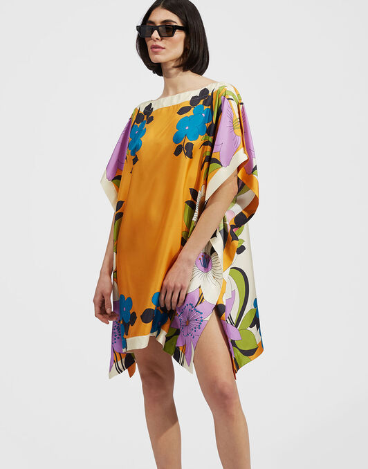 Scarf Dress La DoubleJ: Cameo Blooms Placée DRE0223SIL006