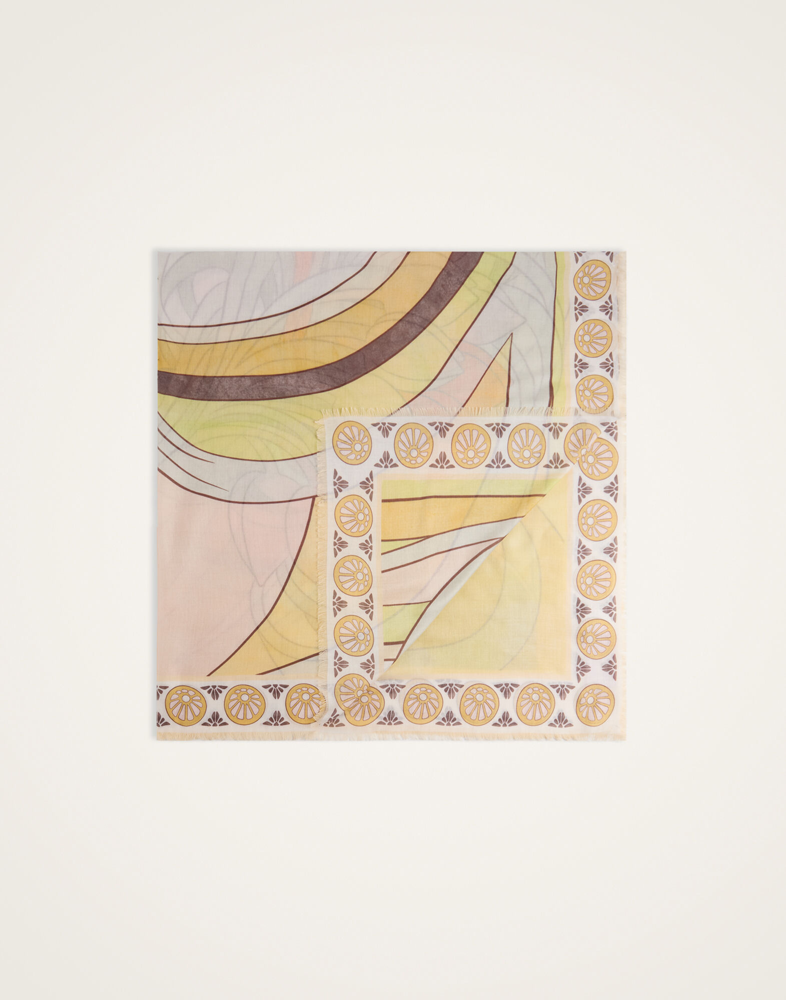 Foulard 140 La DoubleJ: Tulip Placée Pale Pink SCA0060MOS001
