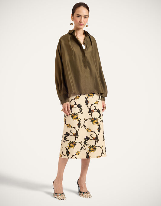 La Scala Shirt La DoubleJ: Solid Moss Green La Scala Shirt La DoubleJ: Solid Moss Green SHI0178SIL031