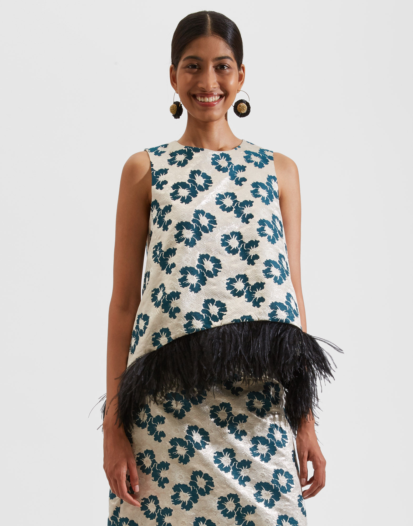 La Scala Top (With Feathers) La DoubleJ: Pansy Party Jacquard La Scala Top (With Feathers) La DoubleJ: Pansy Party Jacquard TOP0013JCQ060