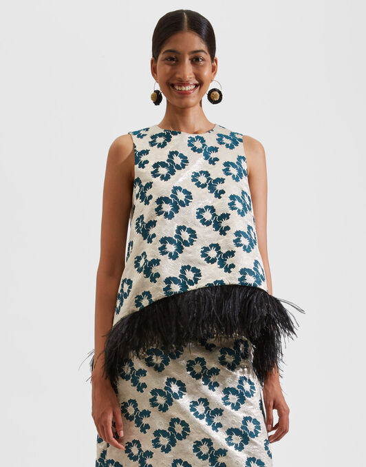 La Scala Top (With Feathers) La DoubleJ: Pansy Party Jacquard La Scala Top (With Feathers) La DoubleJ: Pansy Party Jacquard TOP0013JCQ060