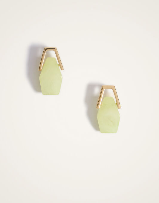 Portal Earrings La DoubleJ: 24K Gold Plate & Green Resin Portal Earrings La DoubleJ: 24K Gold Plate & Green Resin EAR0051POL014