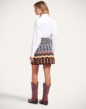 Chalet Skirt La DoubleJ: Multicolor Grey & Yellow SKI0176KNI166
