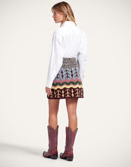 Chalet Skirt La DoubleJ: Multicolor Grey & Yellow SKI0176KNI166