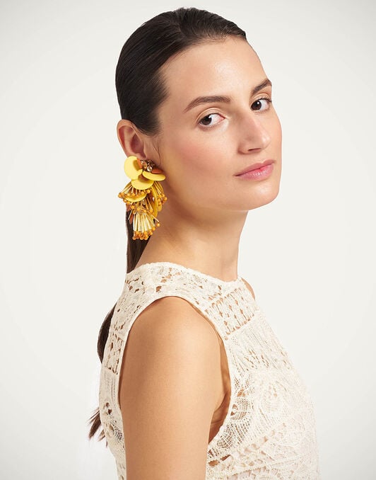 Petal Long Earrings La DoubleJ: Yellow Petal Long Earrings La DoubleJ: Yellow EAR0090EMB222