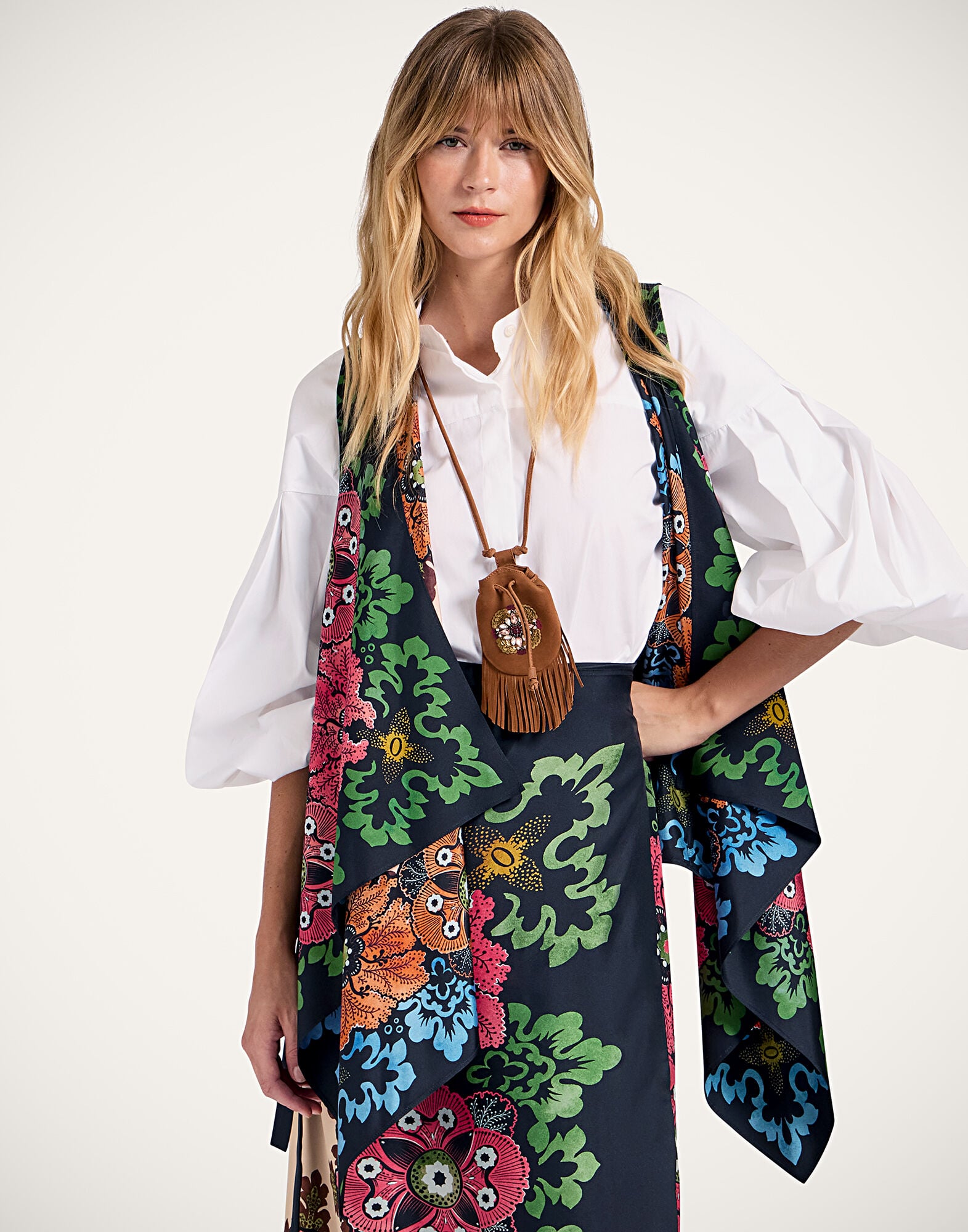 Scarf Gilet La DoubleJ: Bounty Placée Red SCA0081SIL006