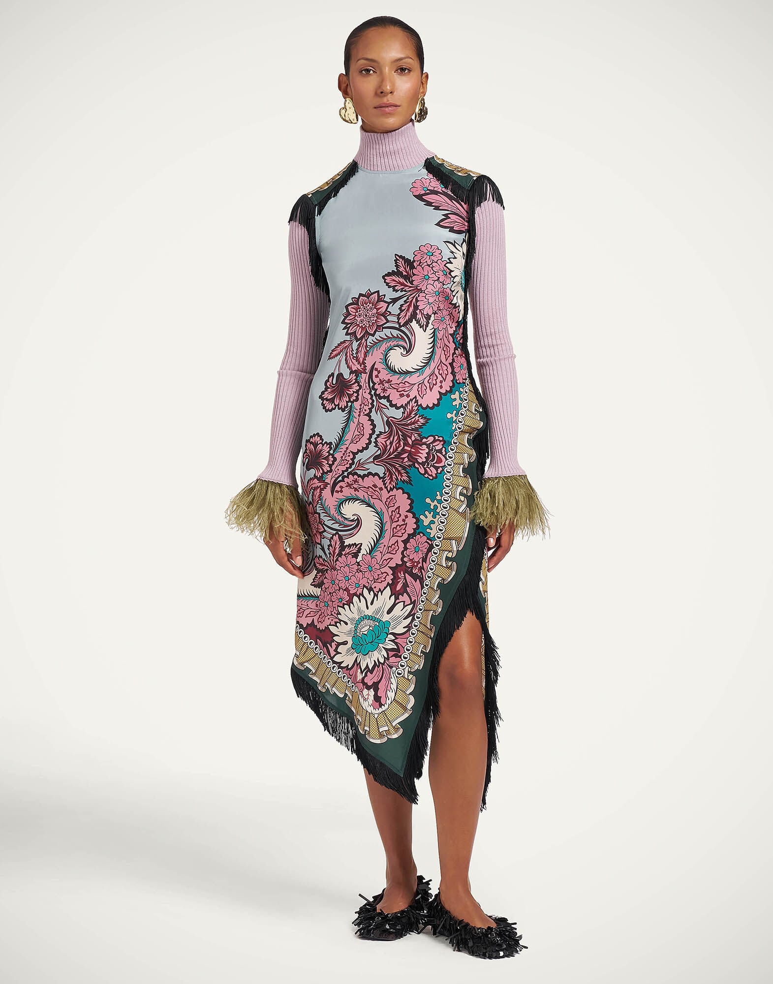 Scarf Dress La DoubleJ: Symposium Placée Light Blue DRE0964SIL009