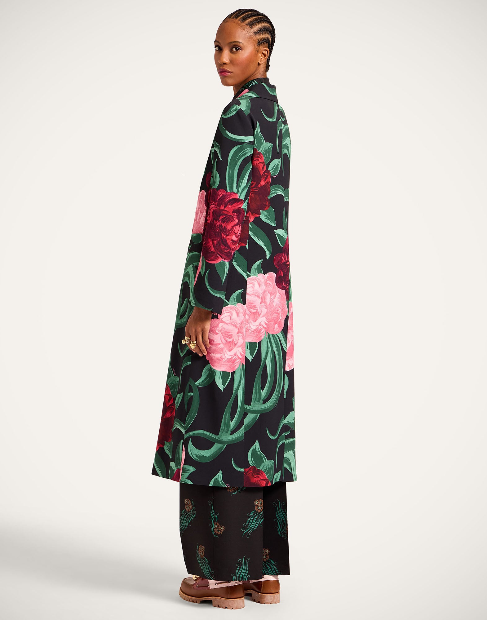 Duster Coat La DoubleJ: Peony Black Duster Coat La DoubleJ: Peony Black JAC0203SAB001