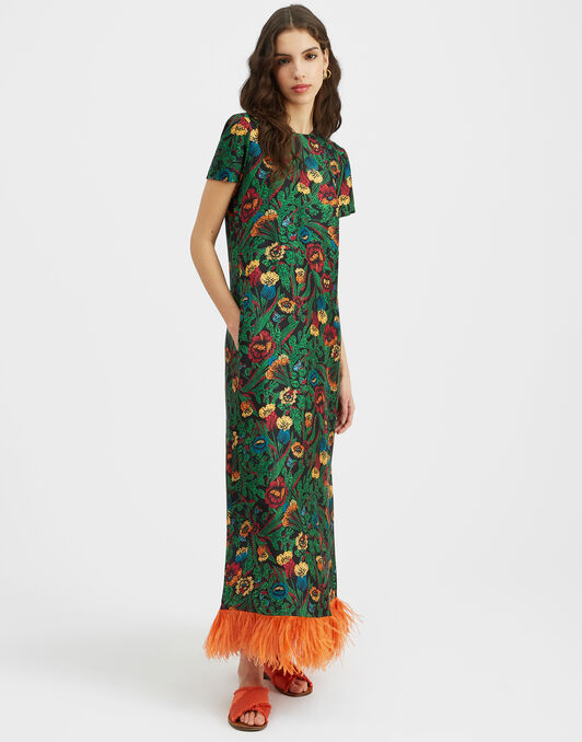 Swing Dress (With Feathers) La DoubleJ: Night Garden DRE0864SIL026