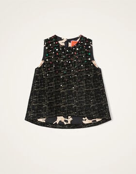 La Scala Top La DoubleJ: Bicolor Black TOP0222WOL040
