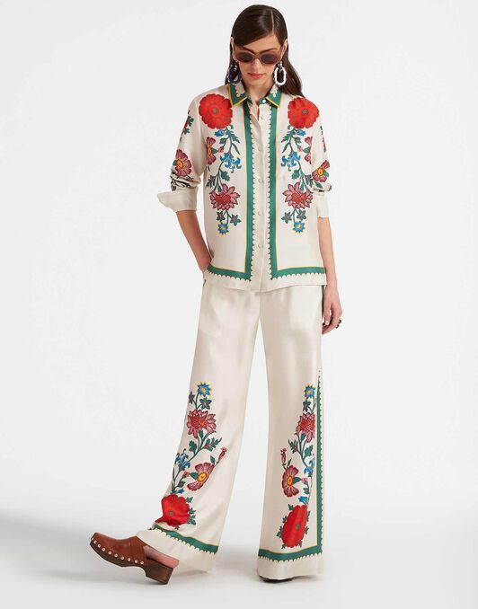 Palazzo Pants La DoubleJ: Dragonflower Placée Multicolor TRO0026SIL006