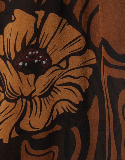 Cerere Blouse La DoubleJ: Big Blooms Placée Brown SHI0120SIL024