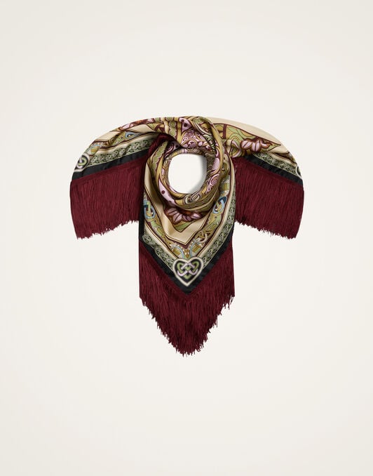 Reversible Fringe Foulard 90 La DoubleJ: Kells Placée Light Green Reversible Fringe Foulard 90 La DoubleJ: Kells Placée Light Green SCA0073SIL006