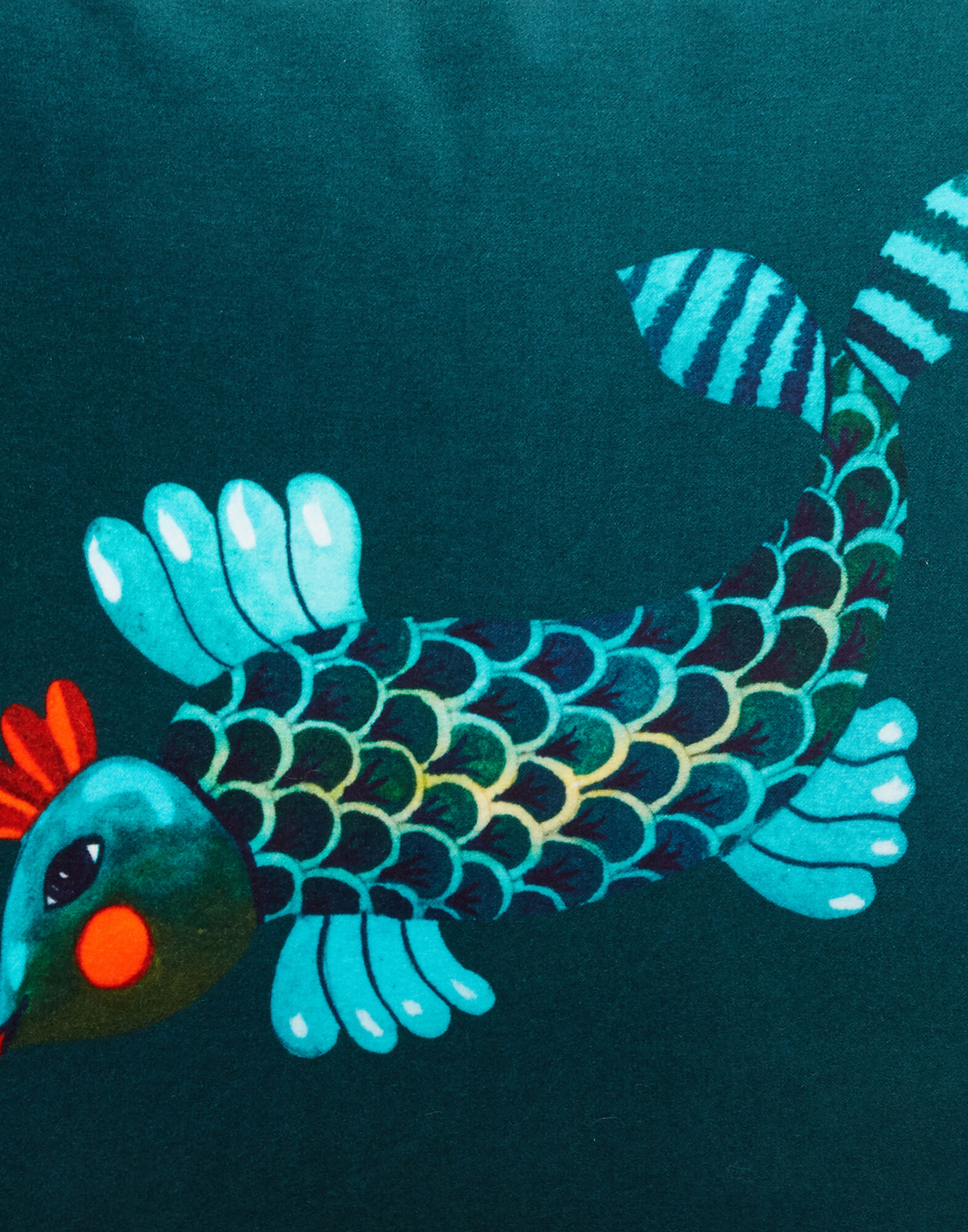 Velvet Cushion (48X48) La DoubleJ: Fish Friend CUS0012VEL001