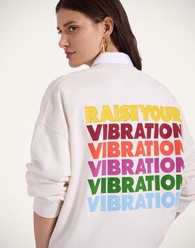 House Sweatshirt La DoubleJ: Raise Your Vibration Off White SWE0038JER033