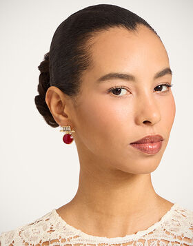 Shen Loop Earrings La DoubleJ: 24K Gold Plate And Enamel EAR0082BRA003