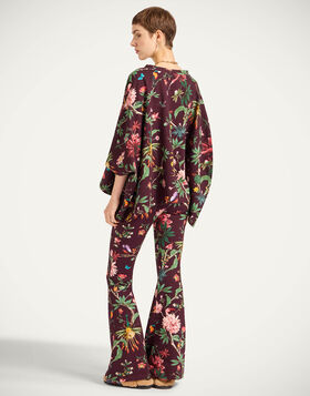 Meditation Pants La DoubleJ: Zooflora Burgundy TRO0055JER020
