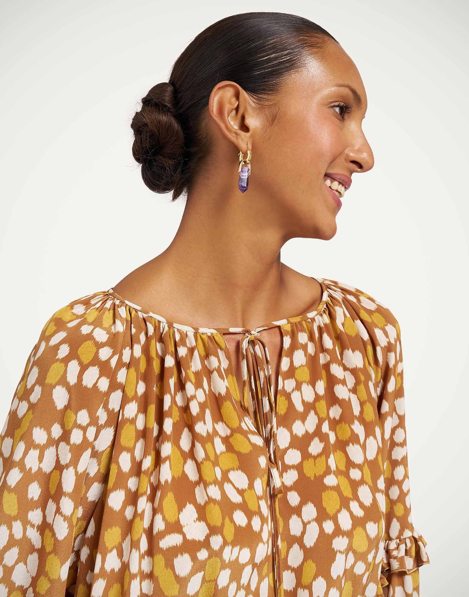 Boho Blouse La DoubleJ: Spots Caramel Boho Blouse La DoubleJ: Spots Caramel TOP0149CRE001