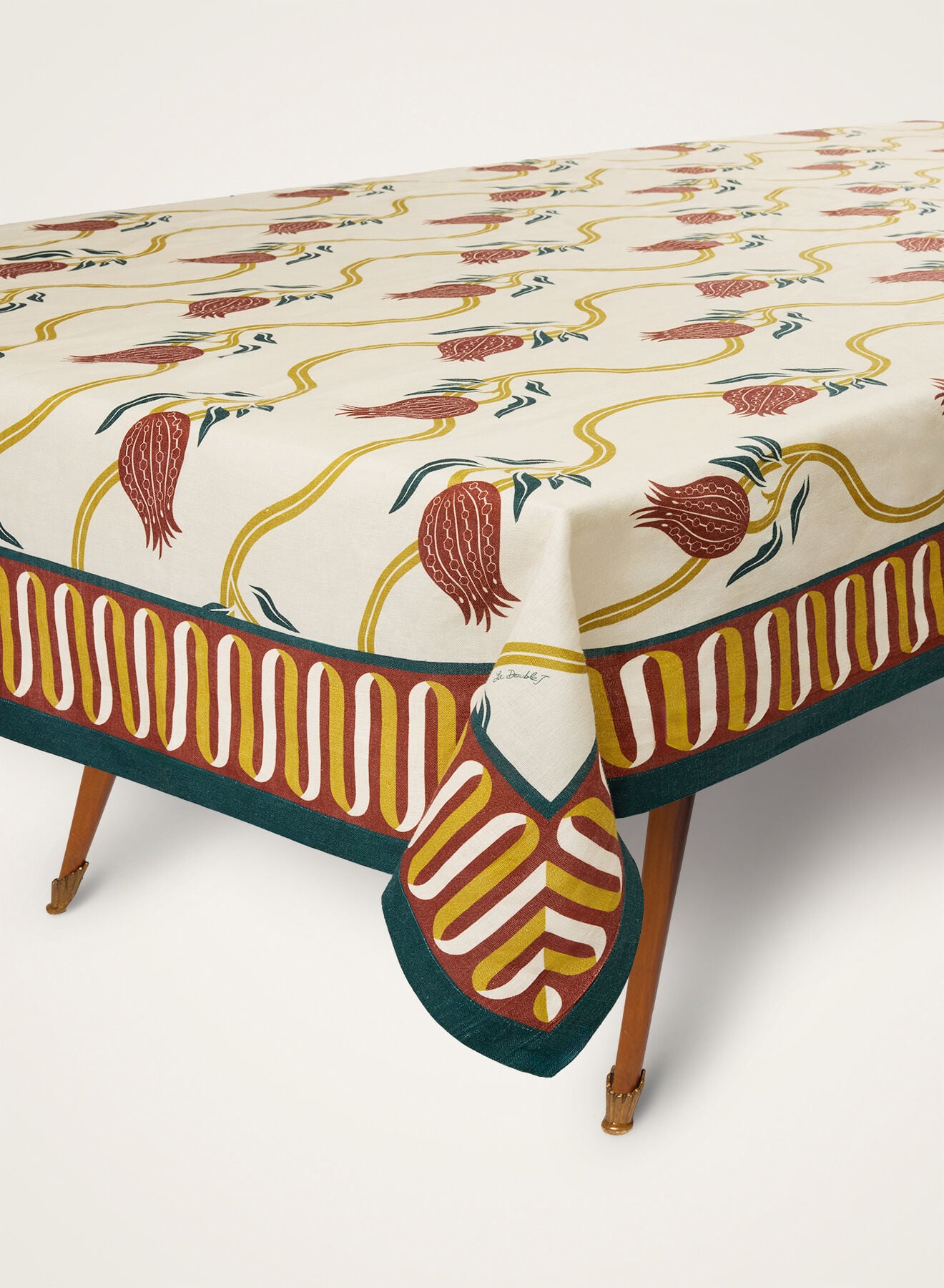 Large Tablecloth La DoubleJ: Melograno Placée Ivory Large Tablecloth La DoubleJ: Melograno Placée Ivory TBC0018LIN008