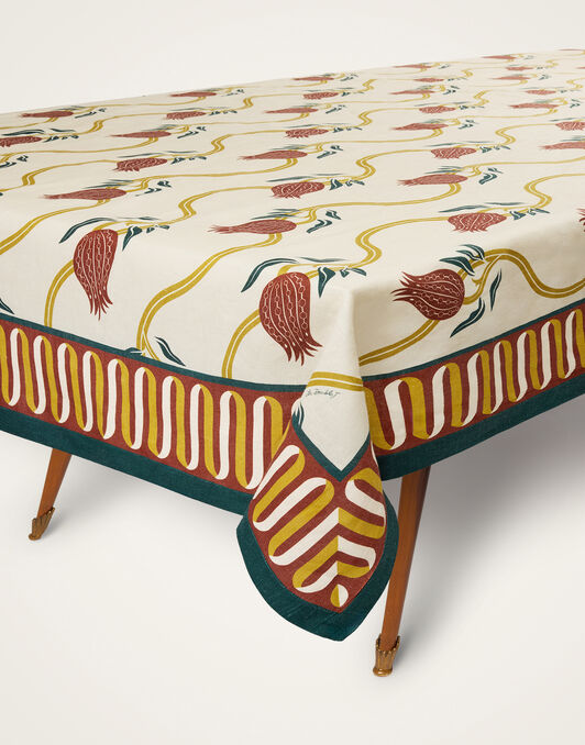 Large Tablecloth La DoubleJ: Melograno Placée Ivory Large Tablecloth La DoubleJ: Melograno Placée Ivory TBC0018LIN008