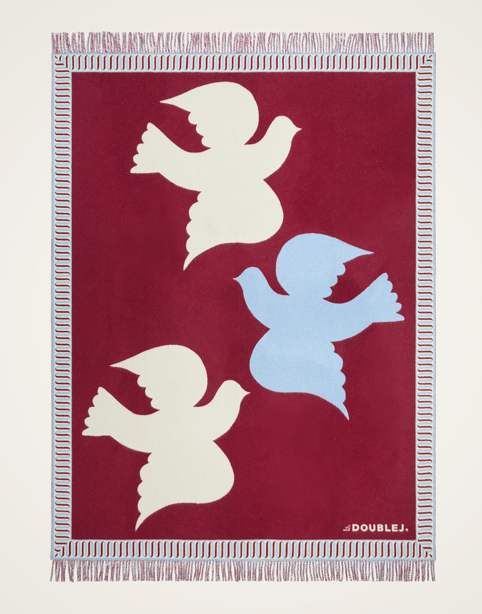Blanket La DoubleJ: Dove Bordeaux BLA0008WOL044
