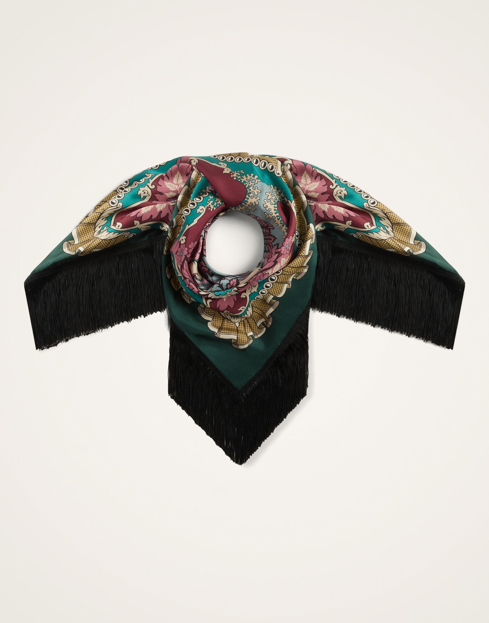 Reversible Fringe Foulard 90 La DoubleJ: Symposium Placée Light Blue Reversible Fringe Foulard 90 La DoubleJ: Symposium Placée Light Blue SCA0073SIL006