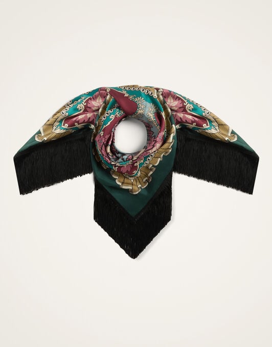 Reversible Fringe Foulard 90 La DoubleJ: Symposium Placée Light Blue Reversible Fringe Foulard 90 La DoubleJ: Symposium Placée Light Blue SCA0073SIL006