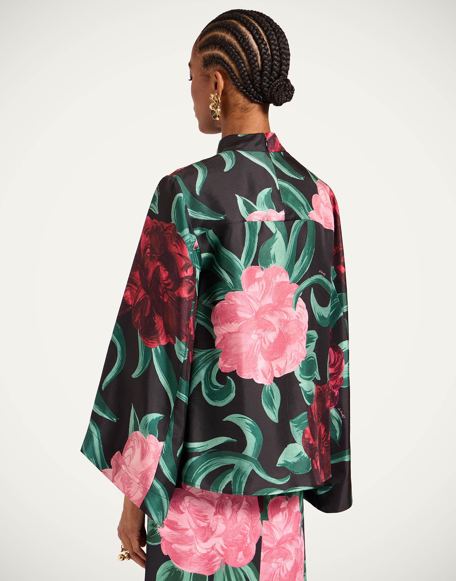 Make An Exit Top La DoubleJ: Peony Black TOP0179SIL001