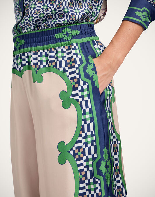 Palazzo Pants La DoubleJ: Mariposa Placée Green TRO0026SIL006