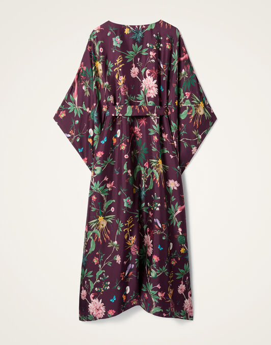 Square Kaftan La DoubleJ: Zooflora Burgundy DRE0872SIL006
