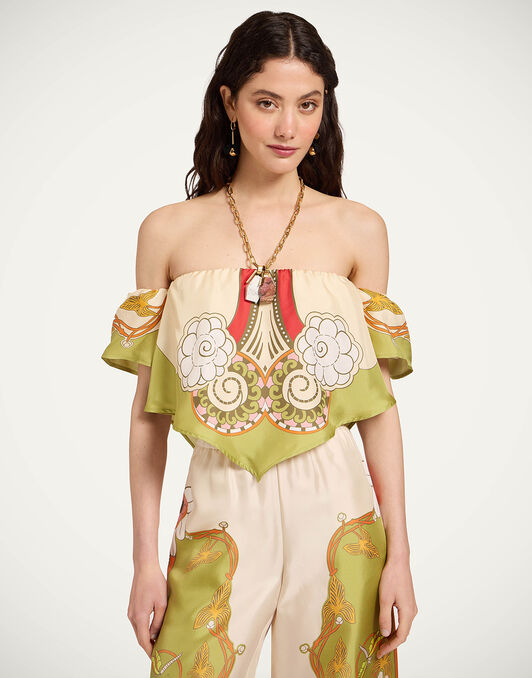Sand Dollar Top La DoubleJ: Ambrosia Placée Green TOP0211COT091