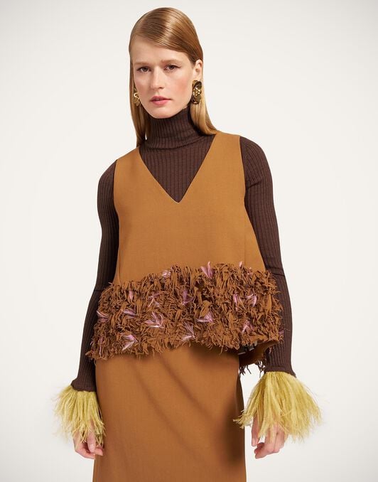 V-Neck La Scala Top La DoubleJ: Solid Tobacco V-Neck La Scala Top La DoubleJ: Solid Tobacco TOP0226VIS035