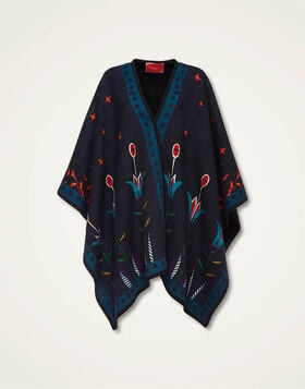 Reversible Poncho La DoubleJ: Isis Nero Placée JAC0019PLA003