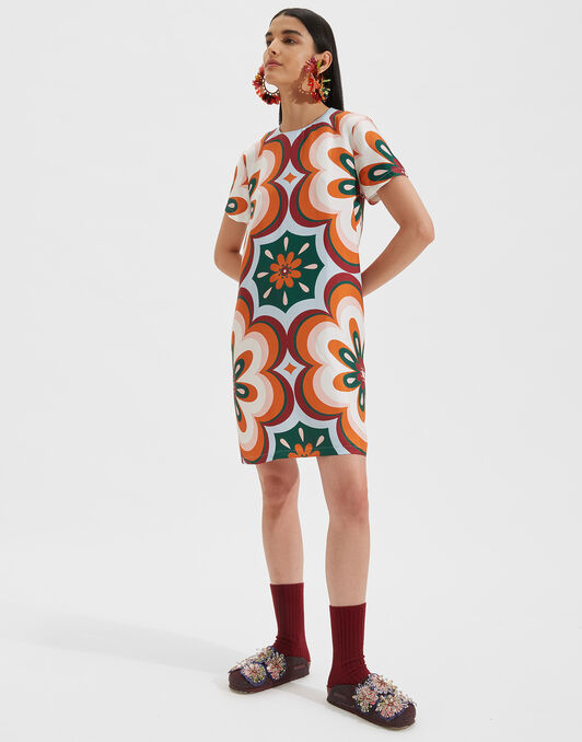 Mini Swing Dress La DoubleJ: Ciccio Arancio Mini Swing Dress LaDoubleJ: Ciccio Arancio DRE0963SIL006