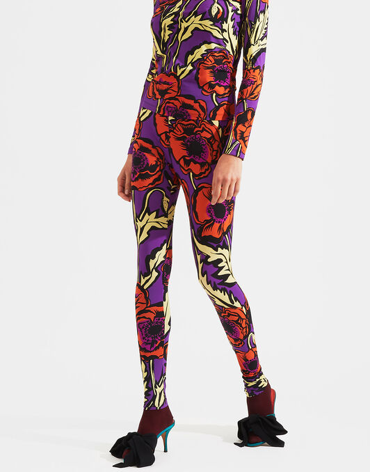 Leggings LaDoubleJ: Big Blooms Viola TRO0013JER005