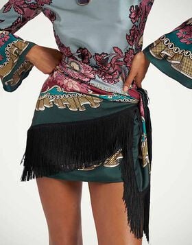 Reversible Fringe Foulard 90 La DoubleJ: Symposium Placée Light Blue Reversible Fringe Foulard 90 La DoubleJ: Symposium Placée Light Blue SCA0073SIL006