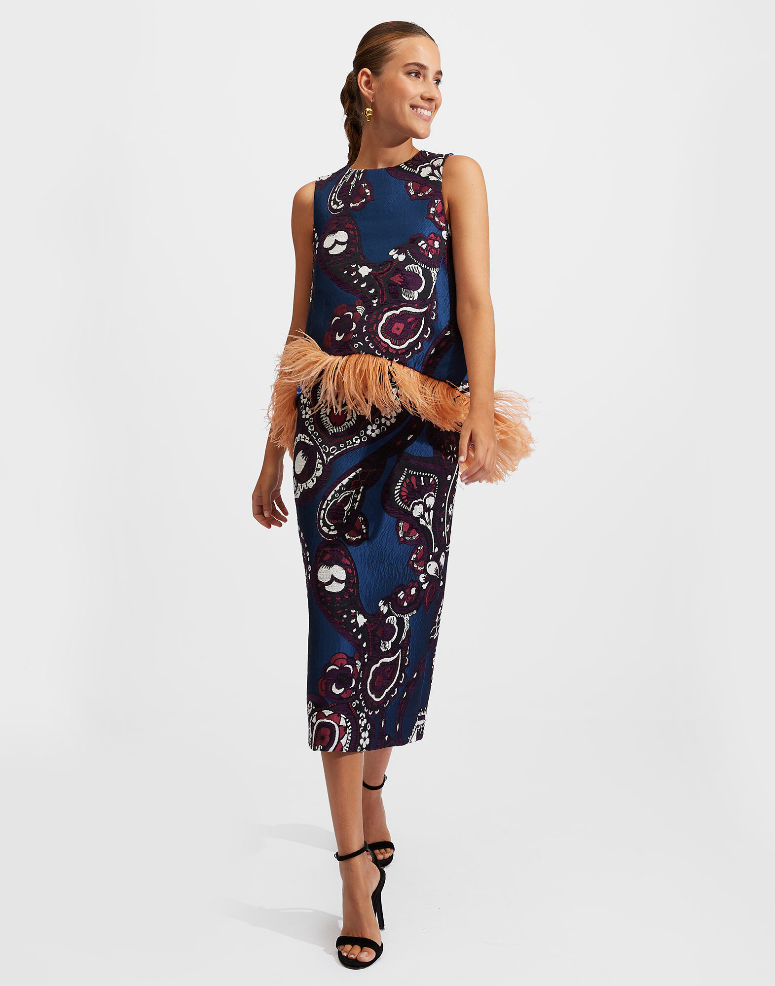 La Scala Top (With Feathers) La DoubleJ: Paisley Blu La Scala Top (With Feathers) La DoubleJ: Paisley Blu TOP0140JCQ088