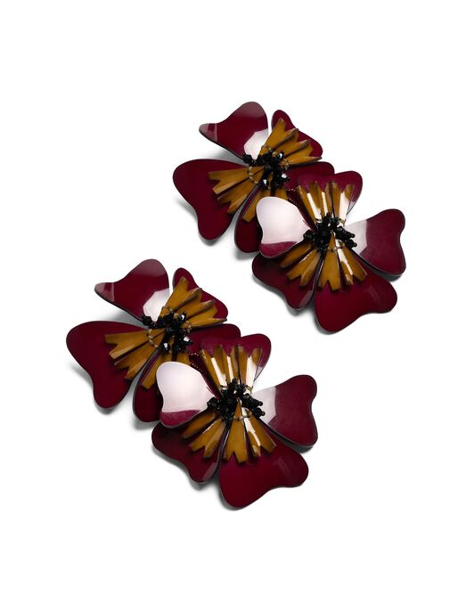 Flora Earrings La DoubleJ: Solid Burgundy Flora Earrings La DoubleJ: Solid Burgundy EAR0047POL013