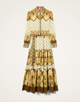 Bellini Dress La DoubleJ: Cocoon Placée Brown DRE1108VIS033