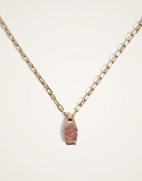 Portal Necklace La DoubleJ: 24K Gold Plate & Rhodonite NEC0021BRA003