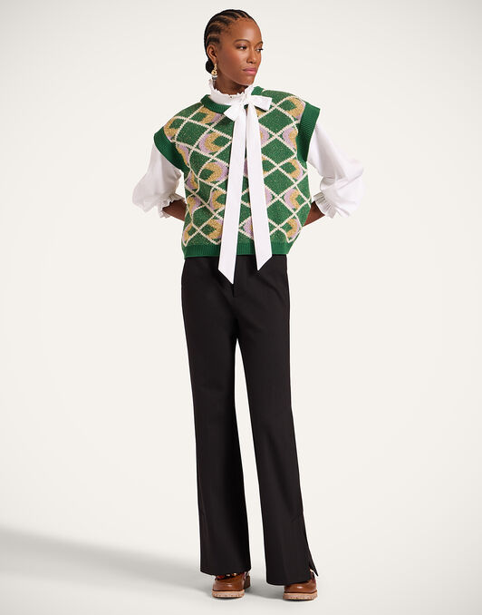 Half-Light Gilet La DoubleJ: Multicolor Green Half-Light Gilet La DoubleJ: Multicolor Green PUL0223KNI132