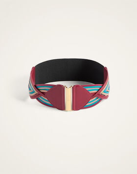 Rainbow Belt La DoubleJ: Color Block Burgundy BEL0019LEA003