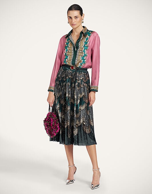 Accordion Skirt La DoubleJ: Frills Placée Dark Green Accordion Skirt La DoubleJ: Frills Placée Dark Green SKI0183PAI023